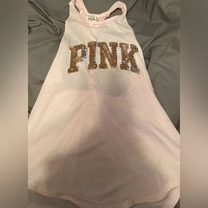 PINK tank top, with sparkle lettering